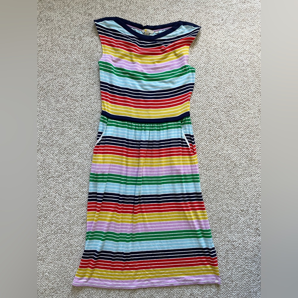Boden striped t-shirt dress size 6 - rainbow stripe